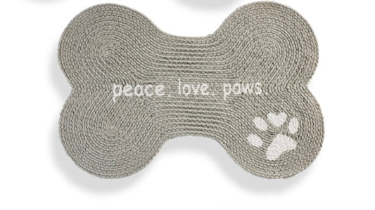 Peace Love Paws Bone-Shaped Rug